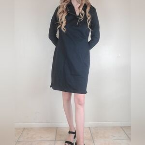 LRL Lauren Jeans Co Ralph Lauren Size Medium Black Office Work Dress 100% Cotton